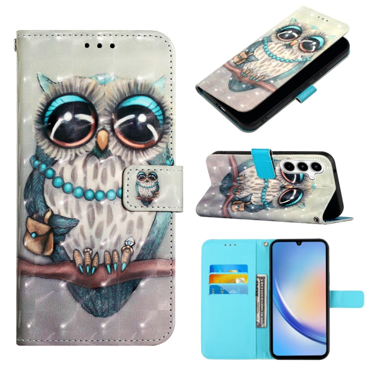 Custodia per telefono in pelle a vibrazione orizzontale con pittura 3D, For Samsung Galaxy Xcover7, For Samsung Galaxy A55, For Samsung Galaxy A35 5G