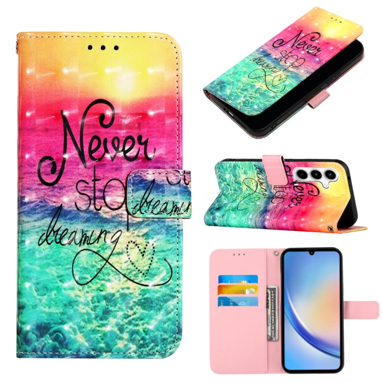 Custodia per telefono in pelle a vibrazione orizzontale con pittura 3D, For Samsung Galaxy Xcover7, For Samsung Galaxy A55, For Samsung Galaxy A35 5G