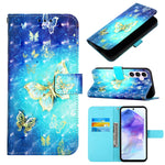 Custodia per telefono in pelle a vibrazione orizzontale con pittura 3D, For Samsung Galaxy Xcover7, For Samsung Galaxy A55, For Samsung Galaxy A35 5G