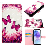 Custodia per telefono in pelle a vibrazione orizzontale con pittura 3D, For Samsung Galaxy Xcover7, For Samsung Galaxy A55, For Samsung Galaxy A35 5G
