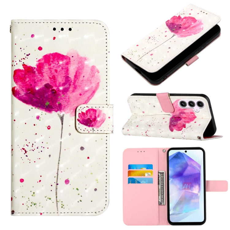 Custodia per telefono in pelle a vibrazione orizzontale con pittura 3D, For Samsung Galaxy Xcover7, For Samsung Galaxy A55, For Samsung Galaxy A35 5G