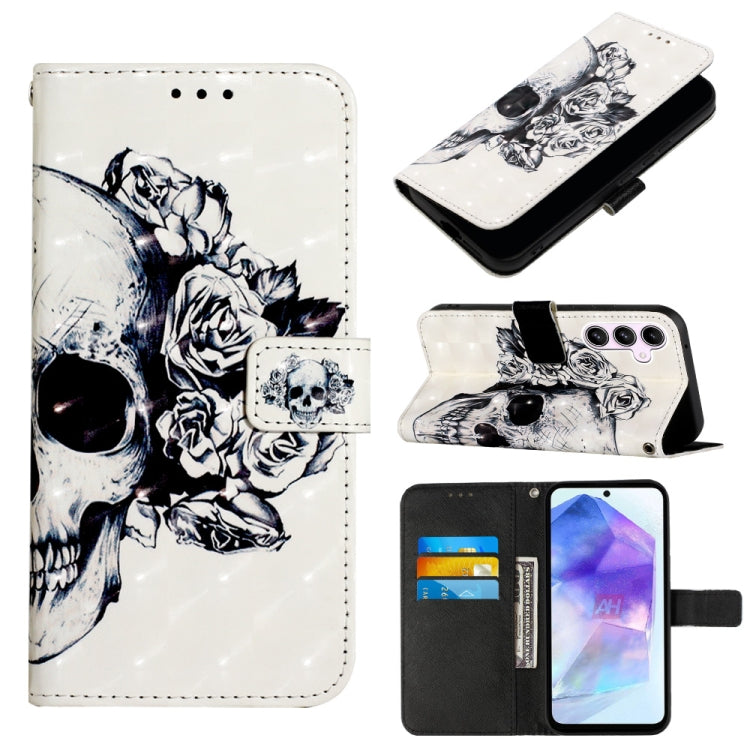 Custodia per telefono in pelle a vibrazione orizzontale con pittura 3D, For Samsung Galaxy Xcover7, For Samsung Galaxy A55, For Samsung Galaxy A35 5G