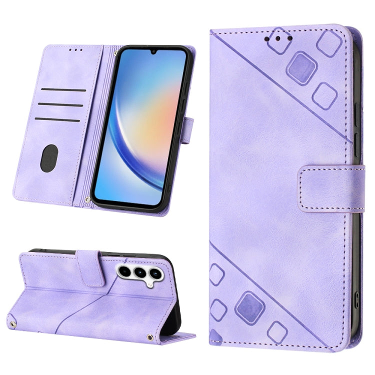 Custodia portafoglio in pelle goffrata per Samsung Galaxy S24 Ult