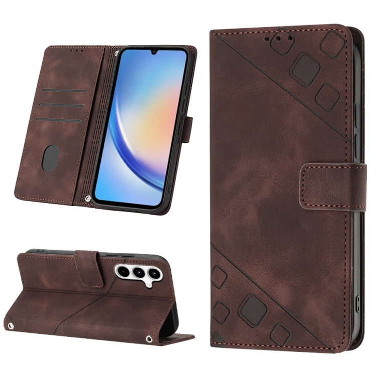 Custodia portafoglio in pelle goffrata per Samsung Galaxy S24 Ult