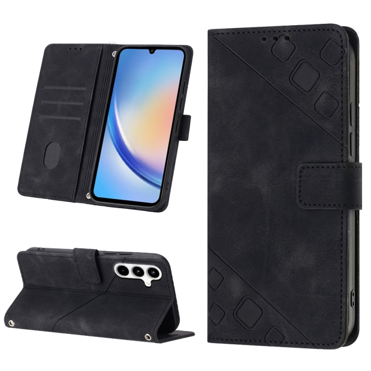 Custodia portafoglio in pelle goffrata per Samsung Galaxy S24 Ult