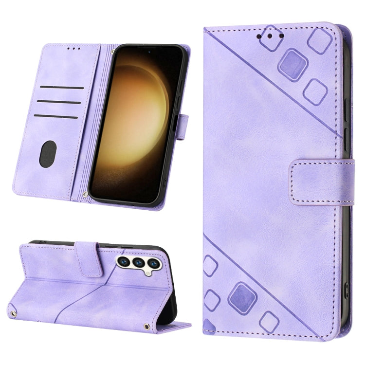 Custodia portafoglio in pelle goffrata per Samsung Galaxy S24 5G