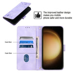 Custodia portafoglio in pelle goffrata per Samsung Galaxy S24 5G