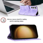 Custodia portafoglio in pelle goffrata per Samsung Galaxy S24 5G