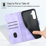 Custodia portafoglio in pelle goffrata per Samsung Galaxy S24 5G