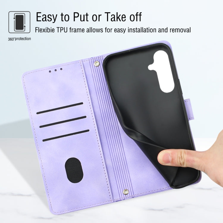 Custodia portafoglio in pelle goffrata per Samsung Galaxy S24 5G