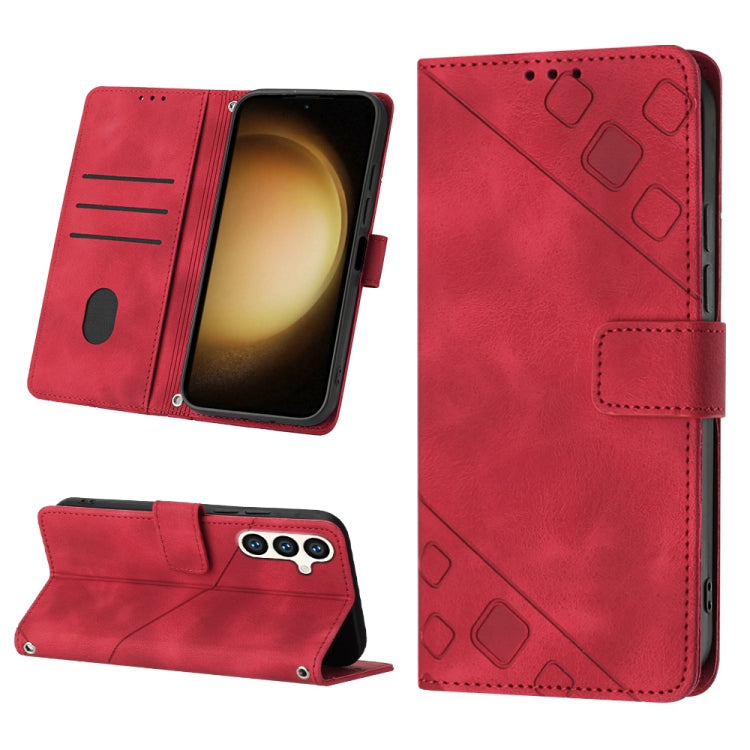 Custodia portafoglio in pelle goffrata per Samsung Galaxy S24 5G