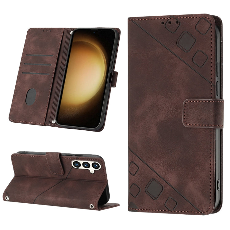 Custodia portafoglio in pelle goffrata per Samsung Galaxy S24 5G