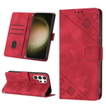 Custodia portafoglio in pelle goffrata per Samsung Galaxy S24 Ult