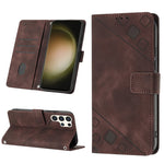 Custodia portafoglio in pelle goffrata per Samsung Galaxy S24 Ult