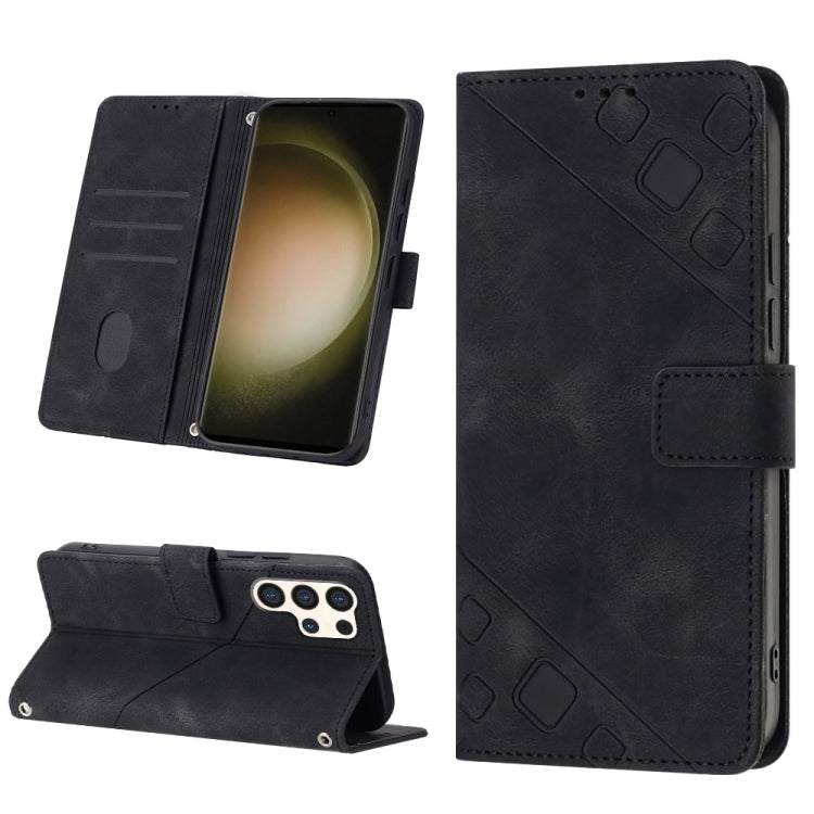Custodia portafoglio in pelle goffrata per Samsung Galaxy S24 Ult
