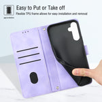 Custodia portafoglio in pelle goffrata per Samsung Galaxy S24 Ult
