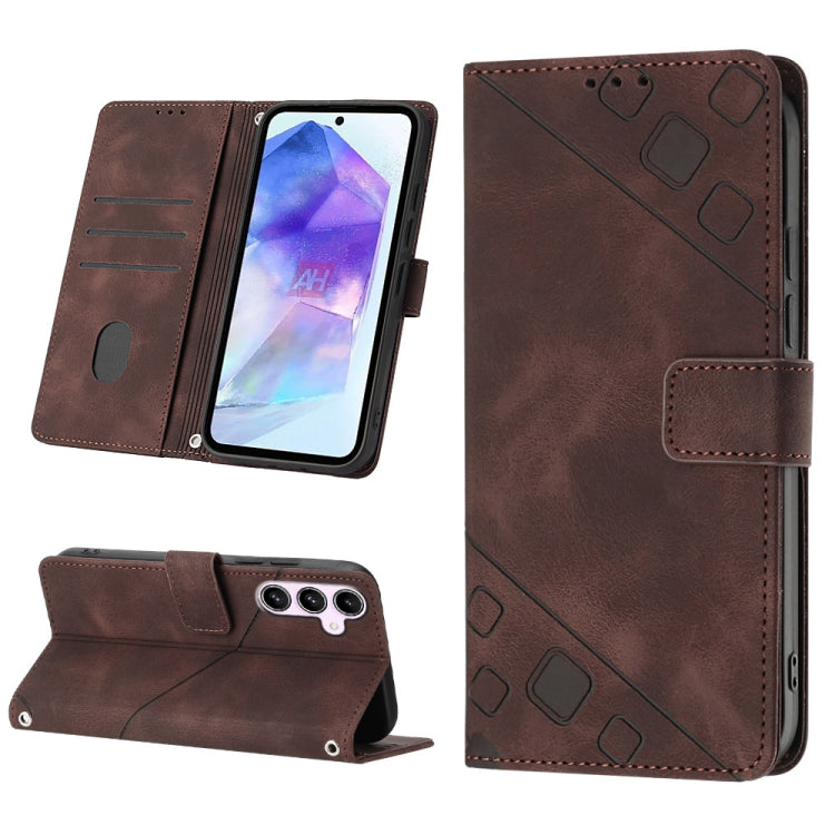 Custodia portafoglio in pelle goffrata per Samsung Galaxy S24 Ult