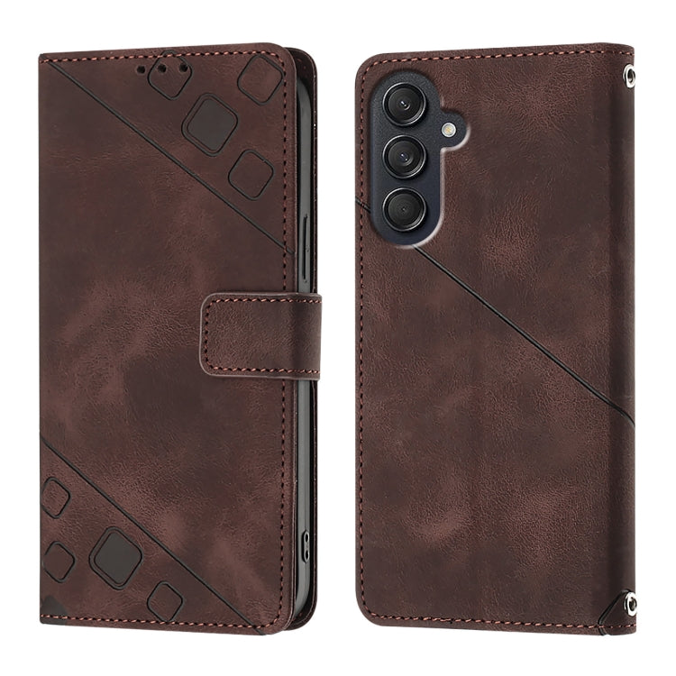 Custodia portafoglio in pelle goffrata per Samsung Galaxy Z Fold6
