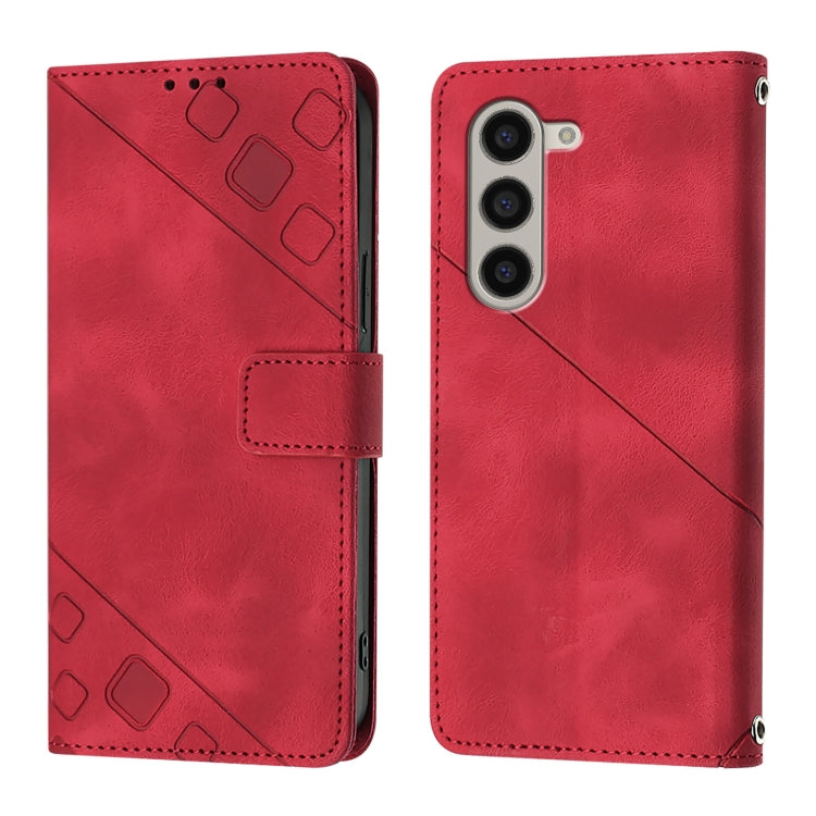 Custodia portafoglio in pelle goffrata per Samsung Galaxy Z Fold6