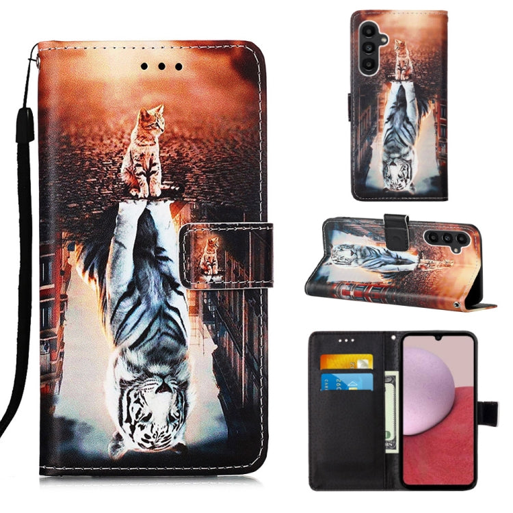 Custodia in pelle con motivo colorato per Samsung Galaxy