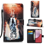 Custodia in pelle con motivo colorato per Samsung Galaxy