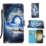 Custodia in pelle con motivo per Samsung Galaxy S24 Ultra