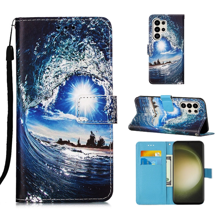Custodia in pelle con motivo per Samsung Galaxy S24 Ultra