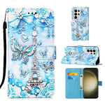 Custodia in pelle con motivo per Samsung Galaxy S24 Ultra