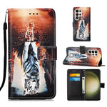 Custodia in pelle con motivo per Samsung Galaxy S24 Ultra