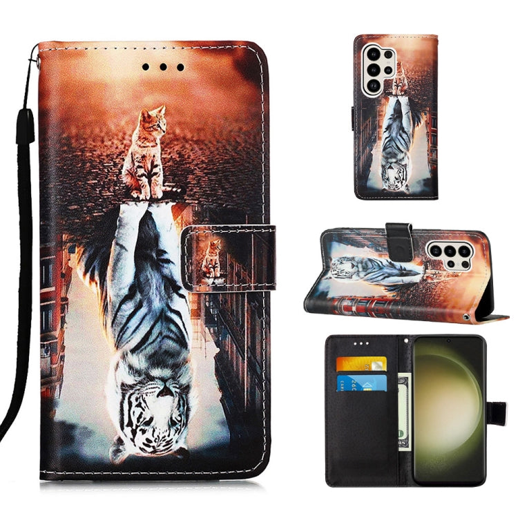 Custodia in pelle con motivo per Samsung Galaxy S24 Ultra