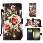 Custodia in pelle con motivo per Samsung Galaxy S24 Ultra