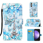 Custodia in pelle con motivo per Samsung Galaxy S24 Ultra