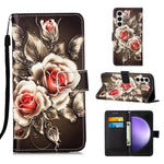 Custodia in pelle con motivo per Samsung Galaxy S24 Ultra