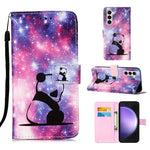Custodia in pelle con motivo per Samsung Galaxy S24 Ultra