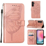 Custodia per telefono in pelle con farfalla goffrata, For Samsung Galaxy A06 4G / 5G, For Samsung Galaxy A15, For Samsung Galaxy A05