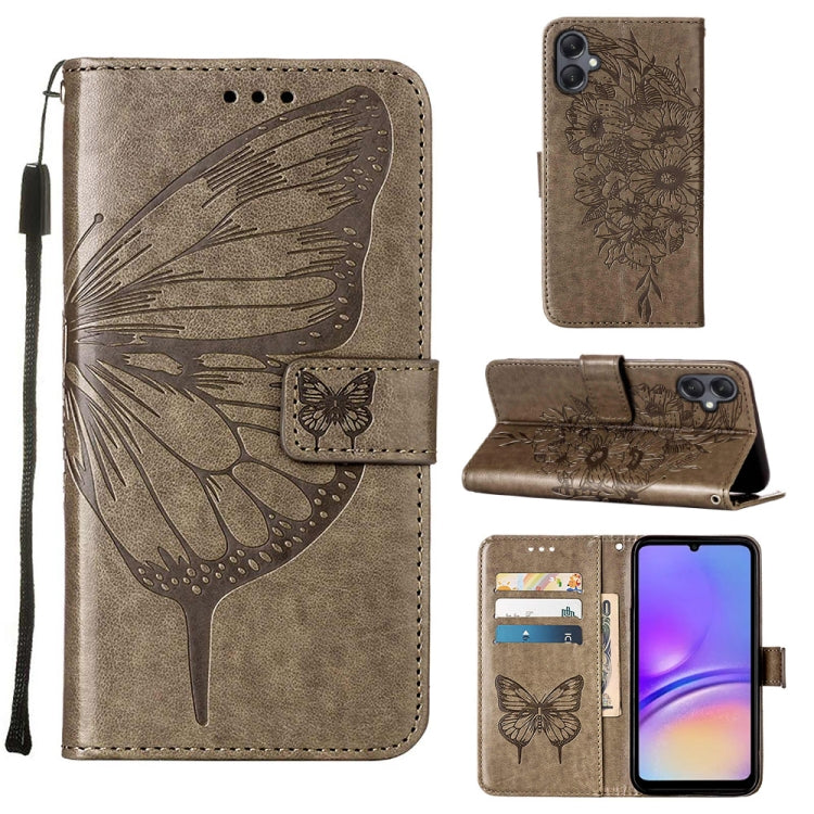 Custodia per telefono in pelle con farfalla goffrata, For Samsung Galaxy A06 4G / 5G, For Samsung Galaxy A15, For Samsung Galaxy A05