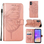 Custodia per telefono in pelle con farfalla goffrata, For Samsung Galaxy A06 4G / 5G, For Samsung Galaxy A15, For Samsung Galaxy A05