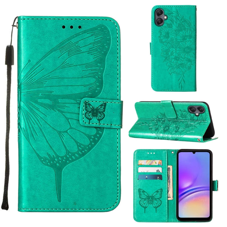 Custodia per telefono in pelle con farfalla goffrata, For Samsung Galaxy A06 4G / 5G, For Samsung Galaxy A15, For Samsung Galaxy A05