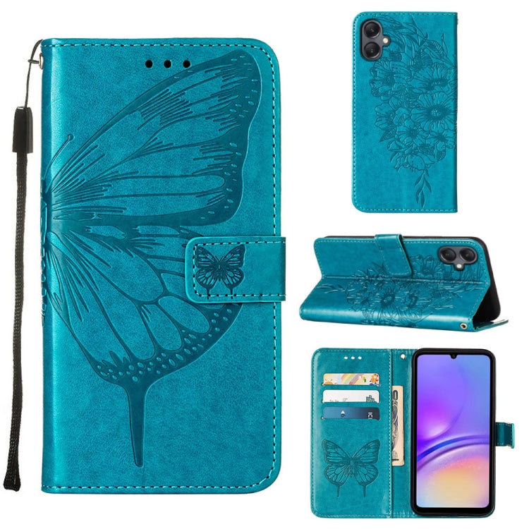 Custodia per telefono in pelle con farfalla goffrata, For Samsung Galaxy A06 4G / 5G, For Samsung Galaxy A15, For Samsung Galaxy A05
