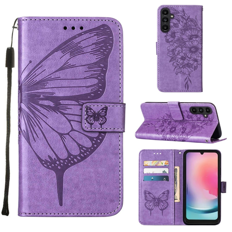Custodia per telefono in pelle con farfalla goffrata, For Samsung Galaxy A05s, For Samsung Galaxy A25 5G, For Samsung Galaxy S23 FE 5G