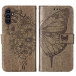 Custodia per telefono in pelle con farfalla goffrata, For Samsung Galaxy A24 4G