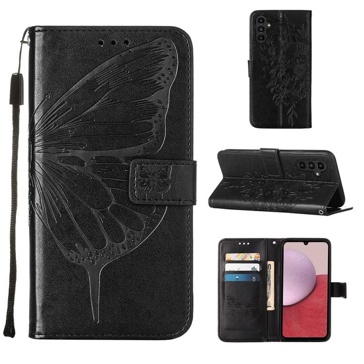 Custodia per telefono in pelle con farfalla goffrata, For Samsung Galaxy A24 4G