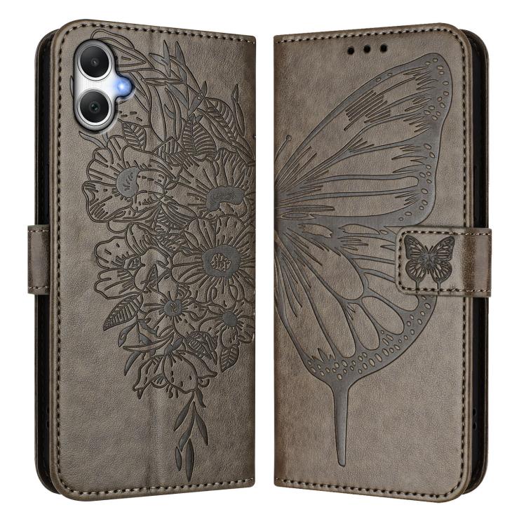 Custodia per telefono in pelle con farfalla goffrata, For Samsung Galaxy A06 4G / 5G, For Samsung Galaxy A15, For Samsung Galaxy A05