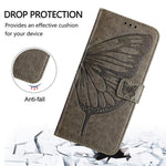 Custodia per telefono in pelle con farfalla goffrata, For Samsung Galaxy A06 4G / 5G, For Samsung Galaxy A15, For Samsung Galaxy A05