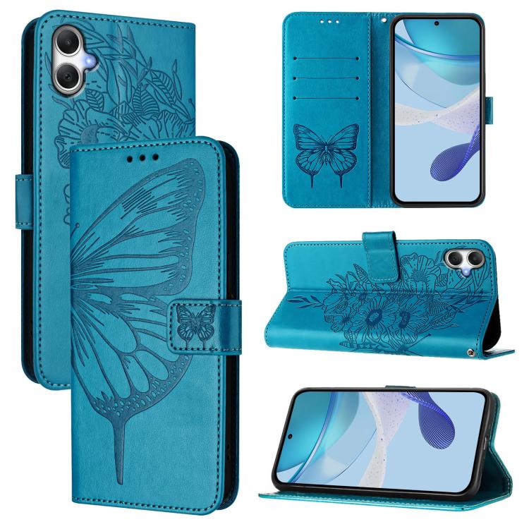 Custodia per telefono in pelle con farfalla goffrata, For Samsung Galaxy A06 4G / 5G, For Samsung Galaxy A15, For Samsung Galaxy A05