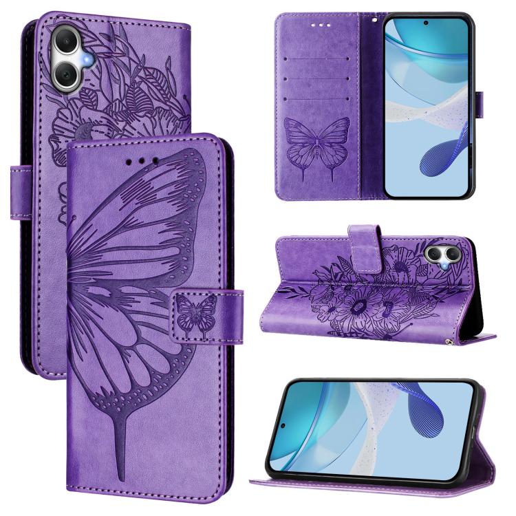 Custodia per telefono in pelle con farfalla goffrata, For Samsung Galaxy A27 5G, For Samsung Galaxy A07 4G, For Samsung Galaxy A17 5G