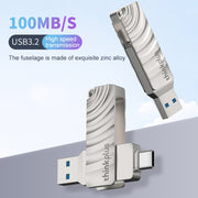 Lenovo Thinkplus MU232 USB 3.2 + USB-C / Type-C Unità flash a doppia testa, 32GB, 64GB, 128GB, 256GB