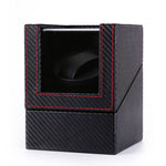 Scatola per orologi singola in pelle Agitatore per orologi con motore elettrico Agitatore automatico per orologi, spina americana, Single, Ostrich Pattern, Single, Carbon Fibre, Single, Black, Single, Dark Brown