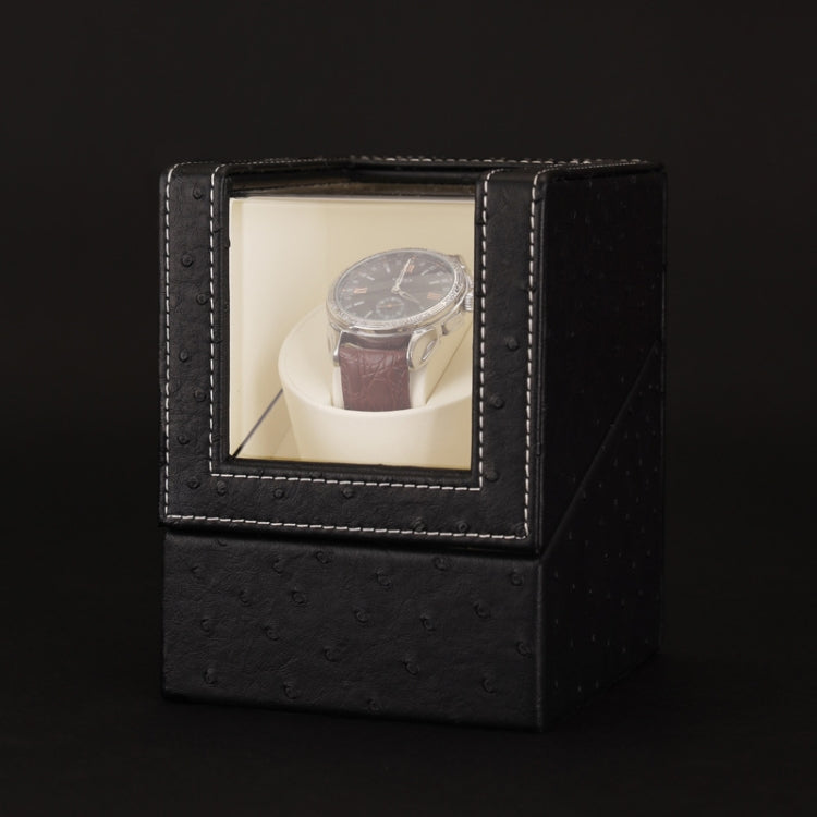 Scatola per orologi singola in pelle Agitatore per orologi con motore elettrico Agitatore automatico per orologi, spina americana, Single, Ostrich Pattern, Single, Carbon Fibre, Single, Black, Single, Dark Brown