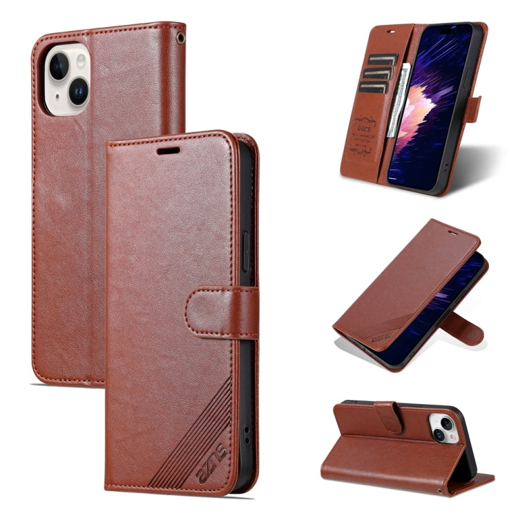 AZNS Custodia per cellulare in pelle di pecora con struttura in pelle di pecora, For iPhone 15 Pro, For iPhone 15 Plus, For iPhone 15